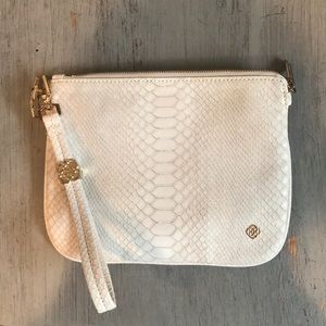 Kendra Scott White snakeskin wristlet